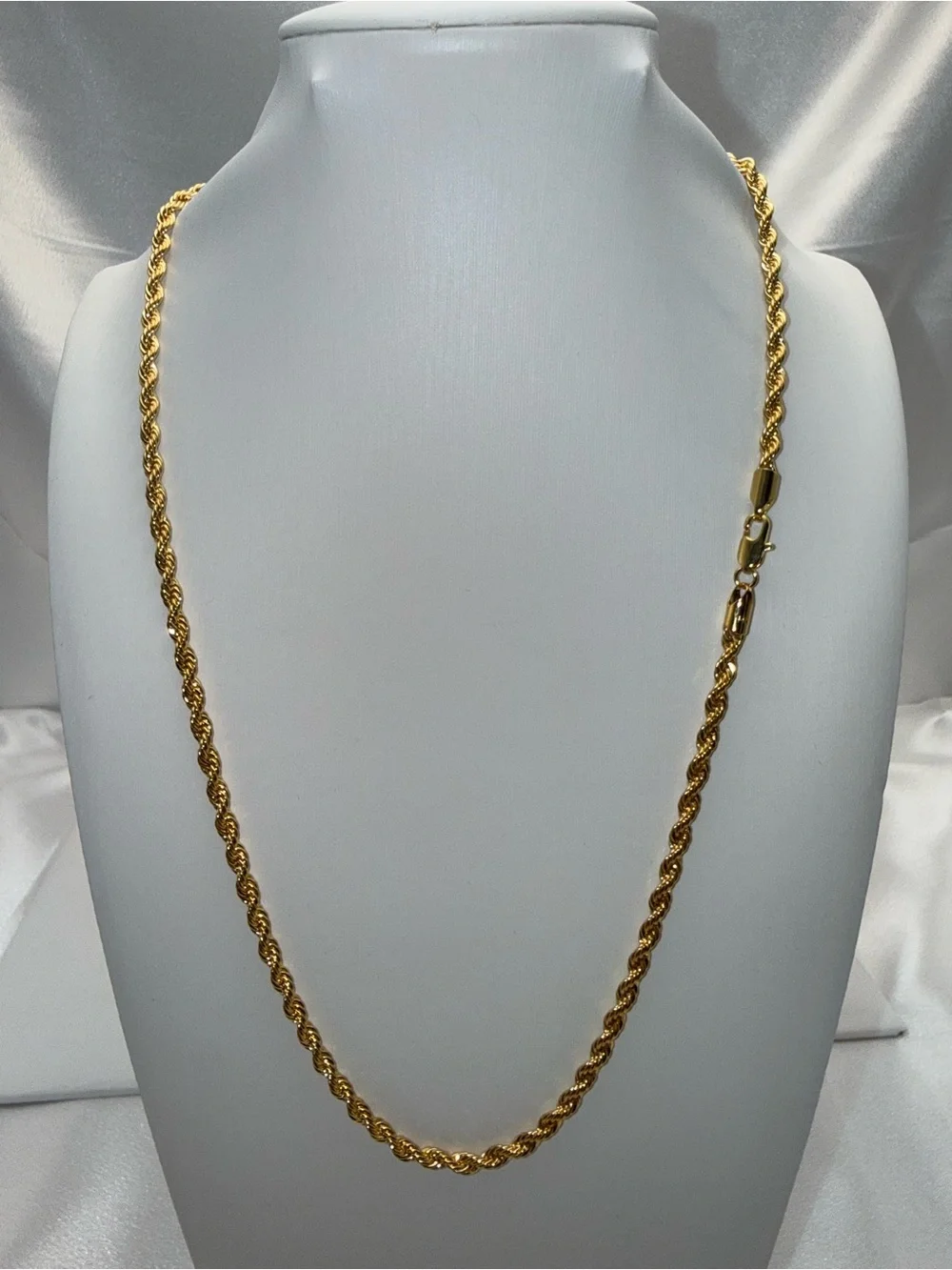 22” 2.1mm 18K Gold Dipped Rope Chain Necklace 14k stamped